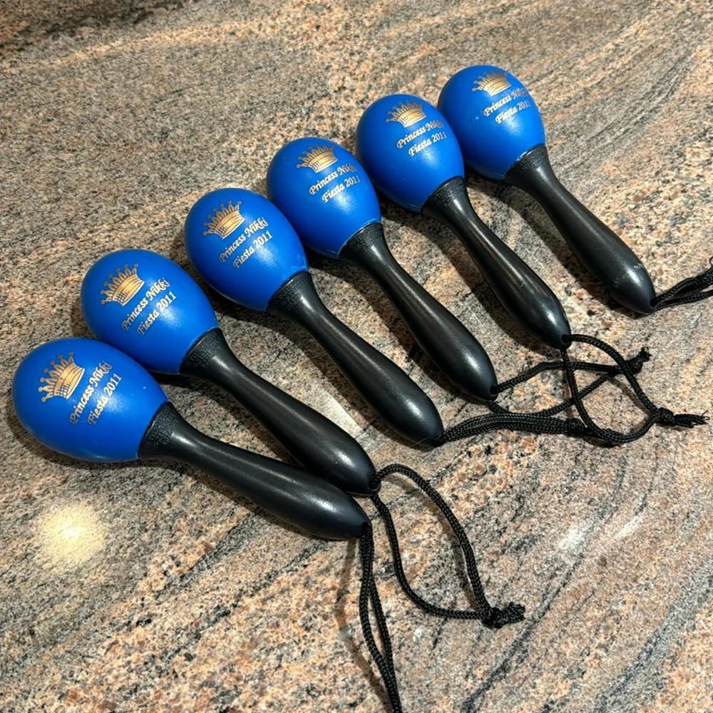 Blue & Black Maracas 🪇 with Bottle Opener Party Favors - 6pcs